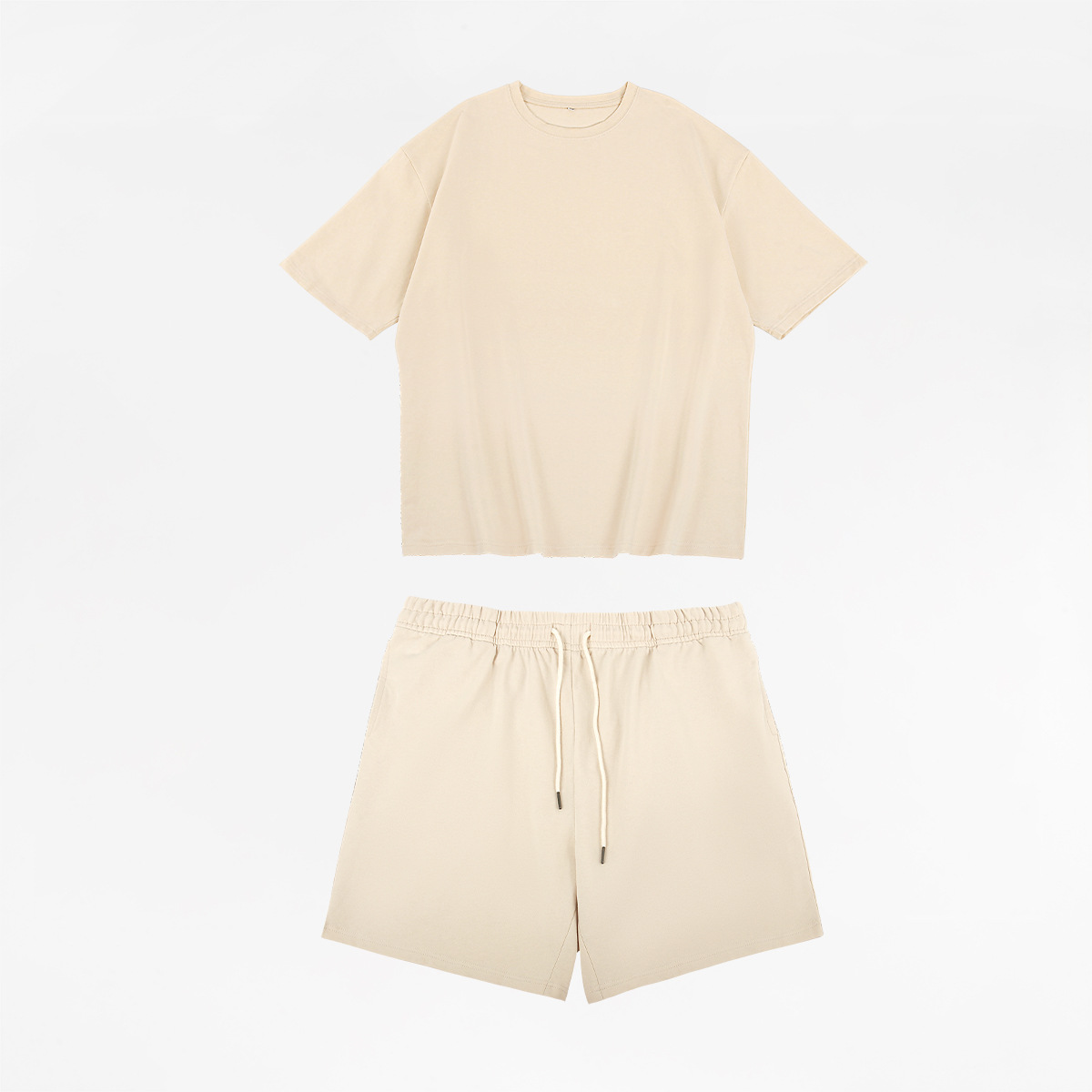 ETAI ropa de hombre de verano suelta algodón de manga corta para hombres y mujeres deportivos casuales de color sólido gran camiseta dos piezas