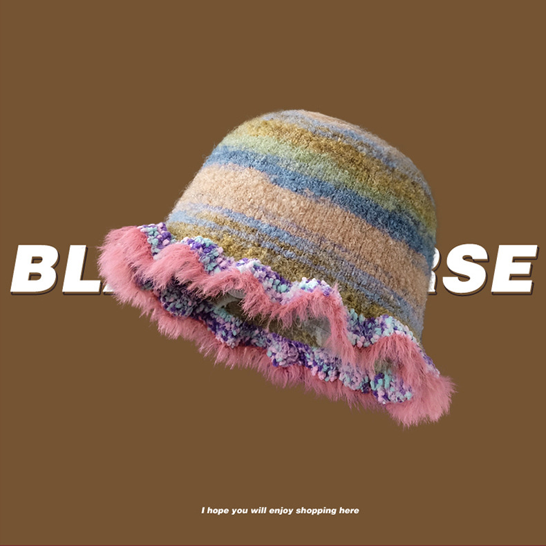 Cappello da pescatore nuovo per autunno e inverno, carino, colore misto, in maglia di lana calda e intrecciata_voghion.com