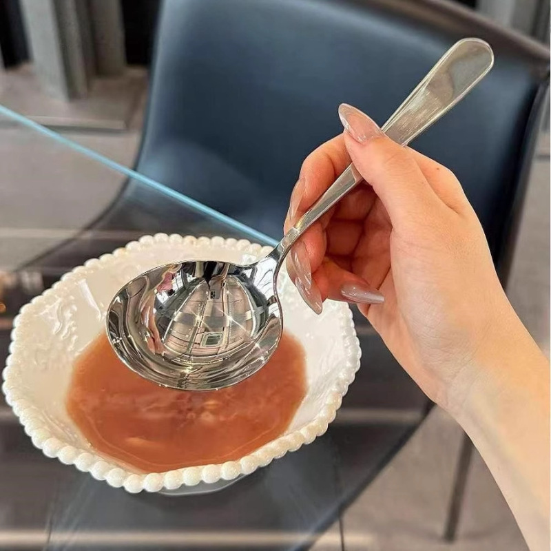大口でパウダーを飲むスプーン！カタツムリの粉を食べるための魔法の道具！見た目も良く厚みのあるステンレス製のお粥スプーンと小さなスープシェル|undefined