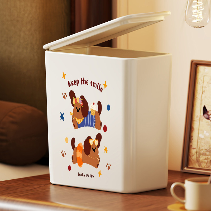 New-style household trash can for living rooms and bedrooms, large capacity, with lid, for collecting shredded paper, enclosed design, odor-proof, and hygienic