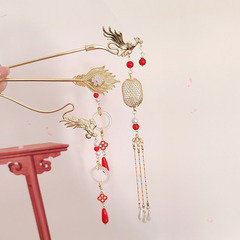 New Chinese style phoenix tassel hairpin female bride horse face skirt headdress hairpin ancient style hairpin step rocking tassel hair accessory