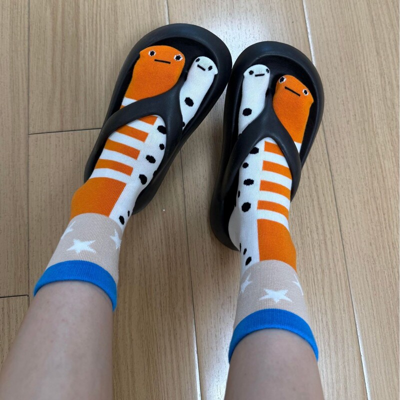 人字拖袜子女夏薄款分趾袜搞怪袜子女夏天二趾袜花园鳗袜子条纹袜|undefined