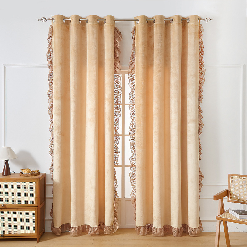 Nouveaux rideaux à œillets épais en velours chaud pour salon et chambre_voghion.com