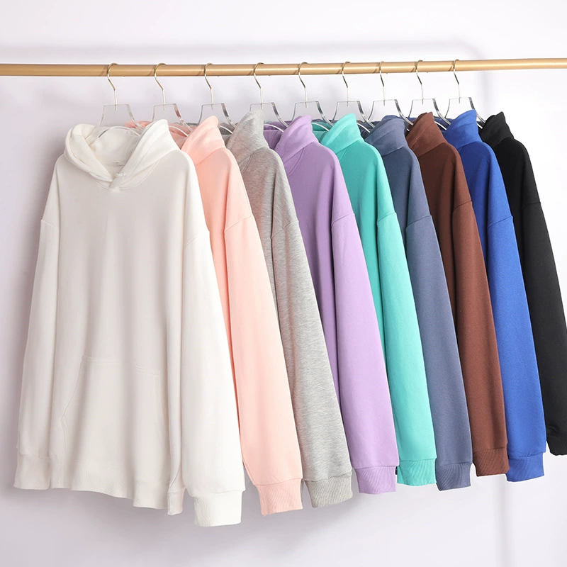 320 г китайская хлопковая толстовка с капюшоном, весна и осень, большая версия, свободная однотонная тяжелая модная брендовая куртка с открытыми плечами