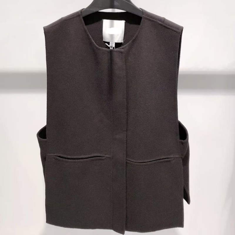 CS女装 休闲版型双面羊毛混纺背心灰色2025秋季新品1284969001|undefined