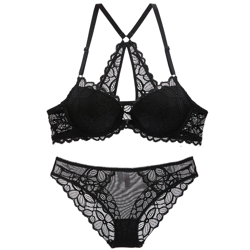 Hebilla frontal de encaje ropa interior traje de mujer delgada belleza espalda pura quiere empujar hacia arriba colección de mama traje de sujetador hueco