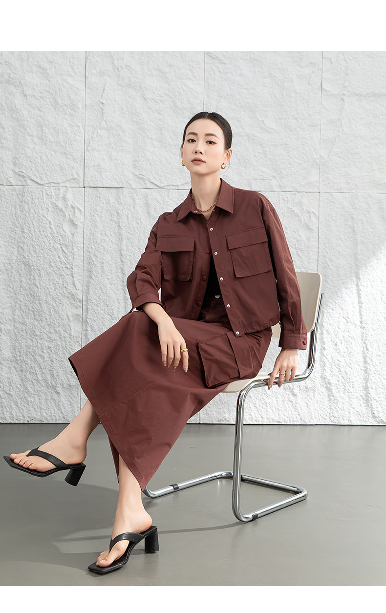 Chân váy bút chì nữ cạp cao dáng dài chất kaki — Màu đỏ thêu sắt (váy 84089) chi tiết 20