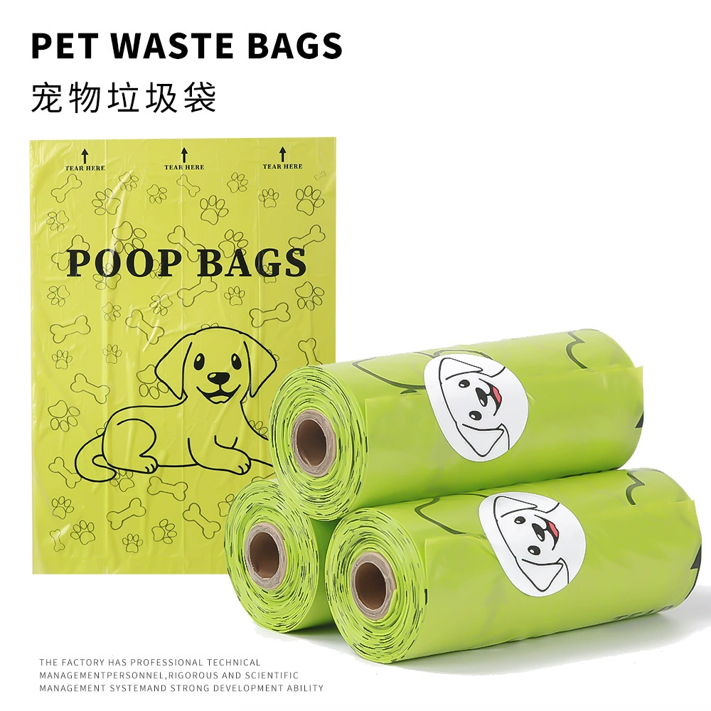 Трансграничные мешки для домашних животных, чтобы забрать дерьмо Одноразовые мешки для собак, толстые мешки для мусора кошачьих фекалий, разлагаемые мешки для домашних животных
