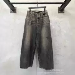 High-End B Brand 25SS Runway Cotton Slub Denim Jeans, Unisex Casual Baggy Pants
