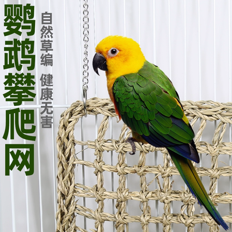 Попугай скалолазание игрушки натуральная соломенная веревка кусает зубы
