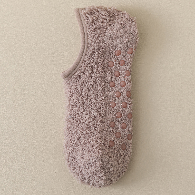 Calcetines de Piso para Hombre de Terciopelo de Coral Antideslizantes y Térmicos para Invierno