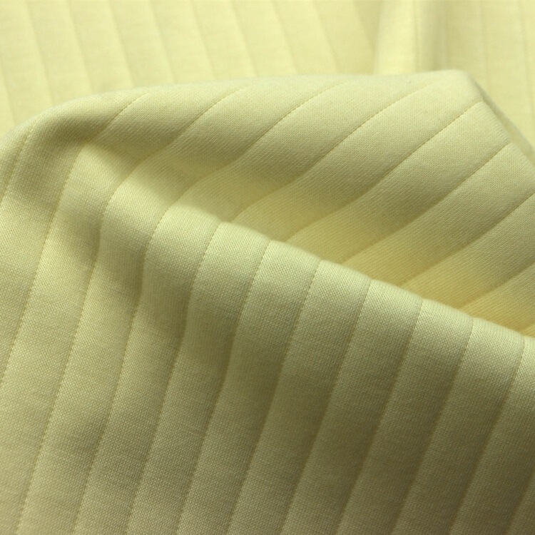 Jacquard air layer fabric TR polyester rayon viscose vertical bar 3D quilted jacquard quilted cloth double-sided air layer fabric