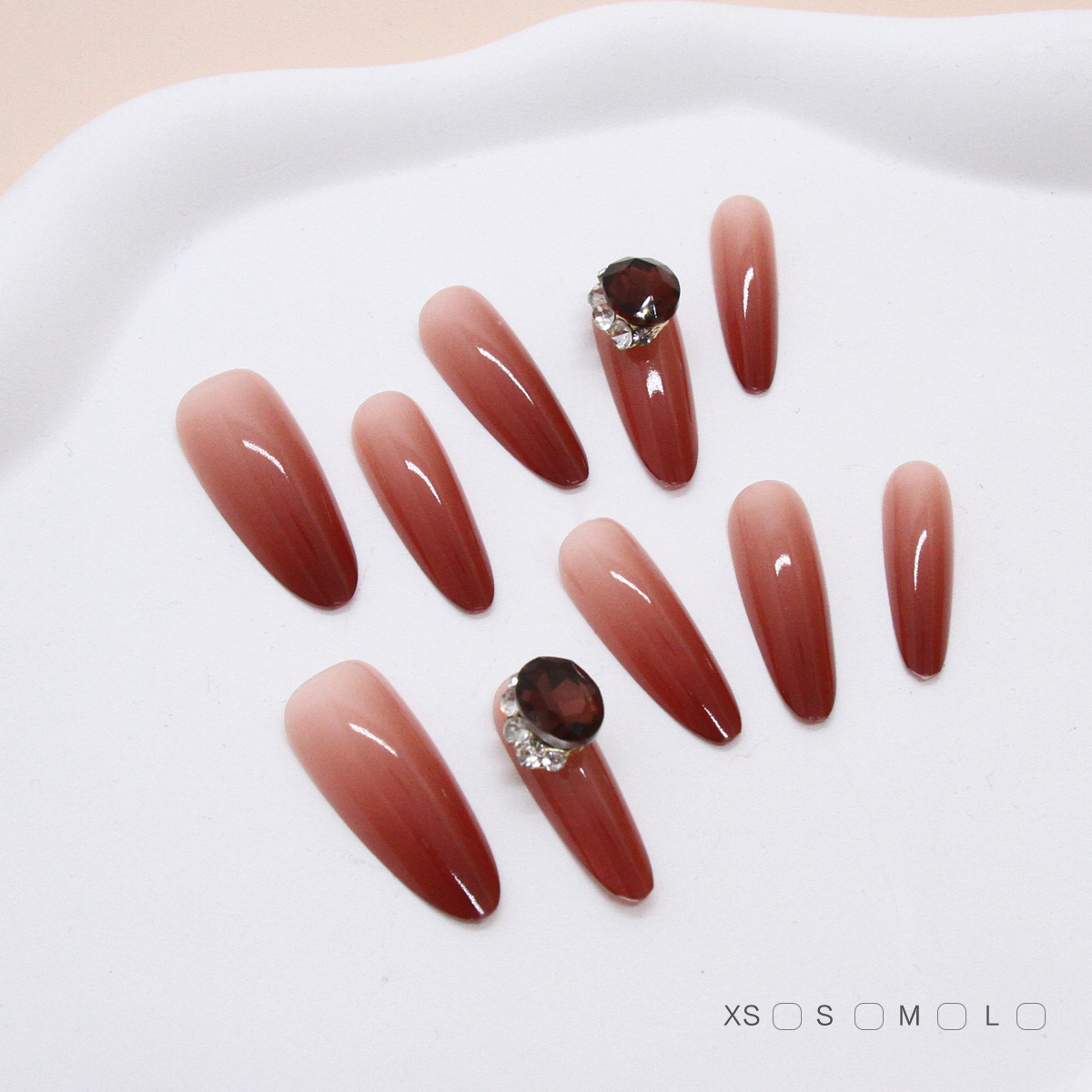 Uñas postizas removibles hechas a mano con forma de ojo de gato, manicura, uñas cortas de Ballet, tamaño dividido, uñas usables, 10 piezas, venta al por mayor