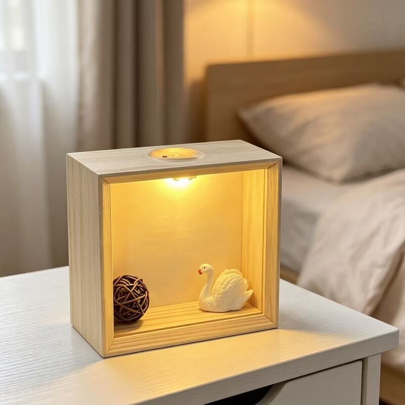 New Model of Hollow Dried Flower Photo Frame with Lights, Led Light-Emitting Double-Sided Transparent Glass Frame, Creative Three-Dimensional Acrylic Light Box