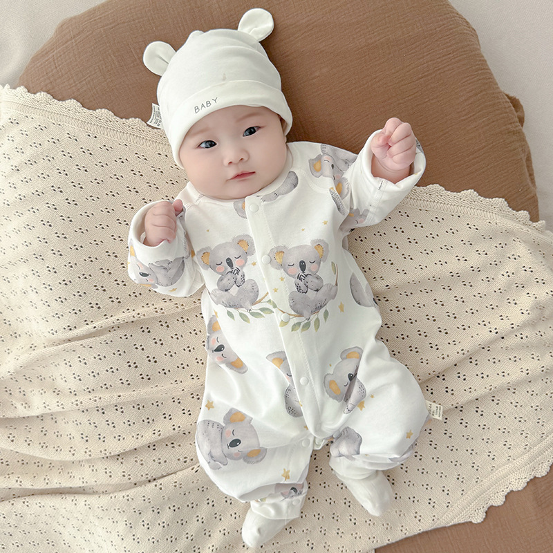 婴儿连体衣春秋款纯棉睡衣新生儿衣服秋季婴幼儿男女宝宝初早秋装