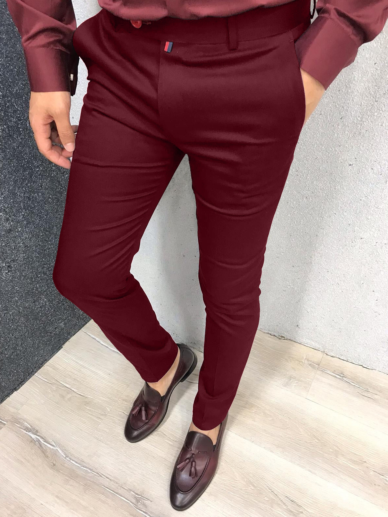 Pantaloni da uomo lunghi dritti stile vintage nuovi e sottili Pantaloni da jogging a matita tinta unita da uomo Pantaloni casual da lavoro_voghion.com