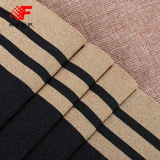 In stock knitted fabric low elastic jacquard rib cloth school uniform pet clothing accessories customized flat knitting machine knitted fabric wholesale