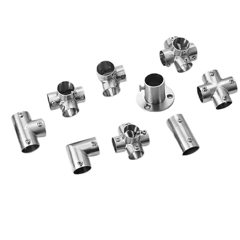 不锈钢圆管连接件19mm25mm32mm固定件接头组装架弯头对接直角拼接