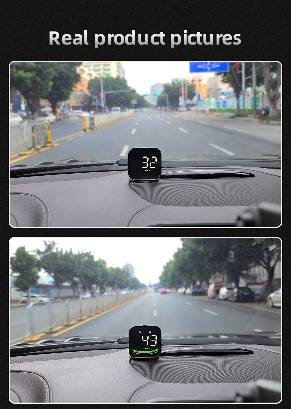 Car Head-Up Display Universal Hud Vehicle Gps Speedometer Speed Measurement Compass High-Definition Smart Display