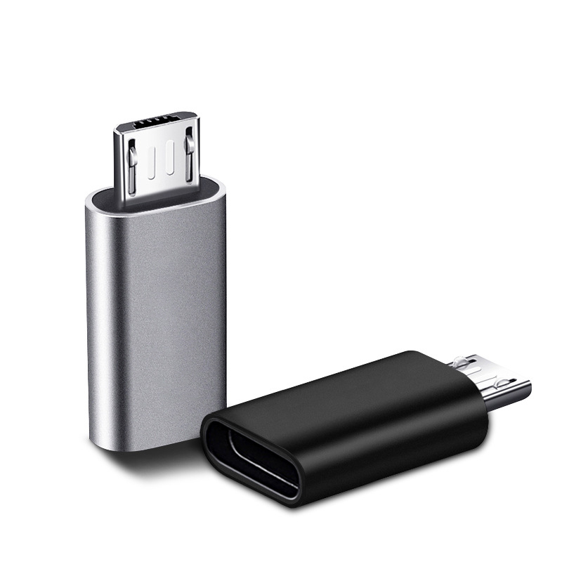 thumbnail image 1 of Adaptador USB C a USB, (paquete de 4) tipo C hembra a USB macho convertir conector compatible con sincronización de datos de carga compatible con dispositivos USB (gris, negro), 1 of 4