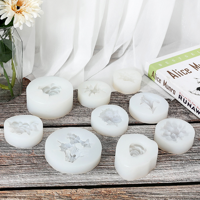 Cross-border new ornaments 3D three-dimensional glue drop mold DIY flower aromatherapy candle mold silicone gypsum mold