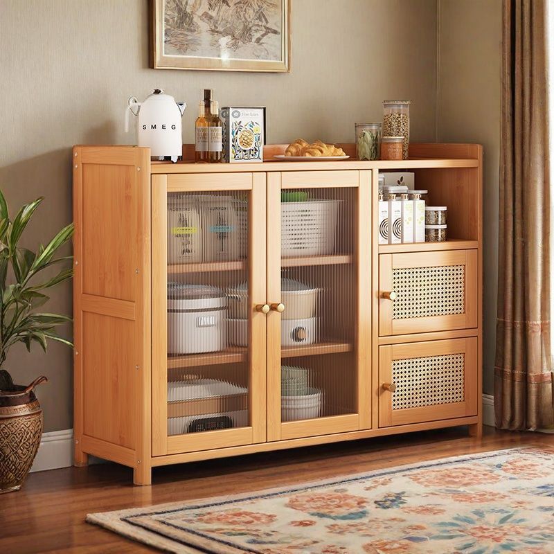 Solid Wood Sideboard, Wall Wine Cabinet, Tea Cabinet, Simple Storage Cabinet, Restaurant Wall Cabinet, Living Room Dust-Proof Storage Cabinet Factory