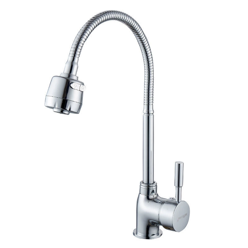 Kitchen faucet sink single cold water faucet hot and cold water dual-use mixed universal rotatable faucet with anti-splash spout
