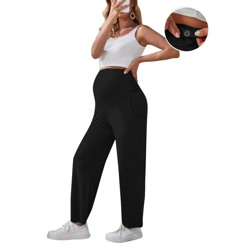 Cross-Border Women's Maternity Pants Amazon European and American Foreign Trade Women's Straight-Leg Pants Plus Size Shein Popular Maternity Pants in Six Colors