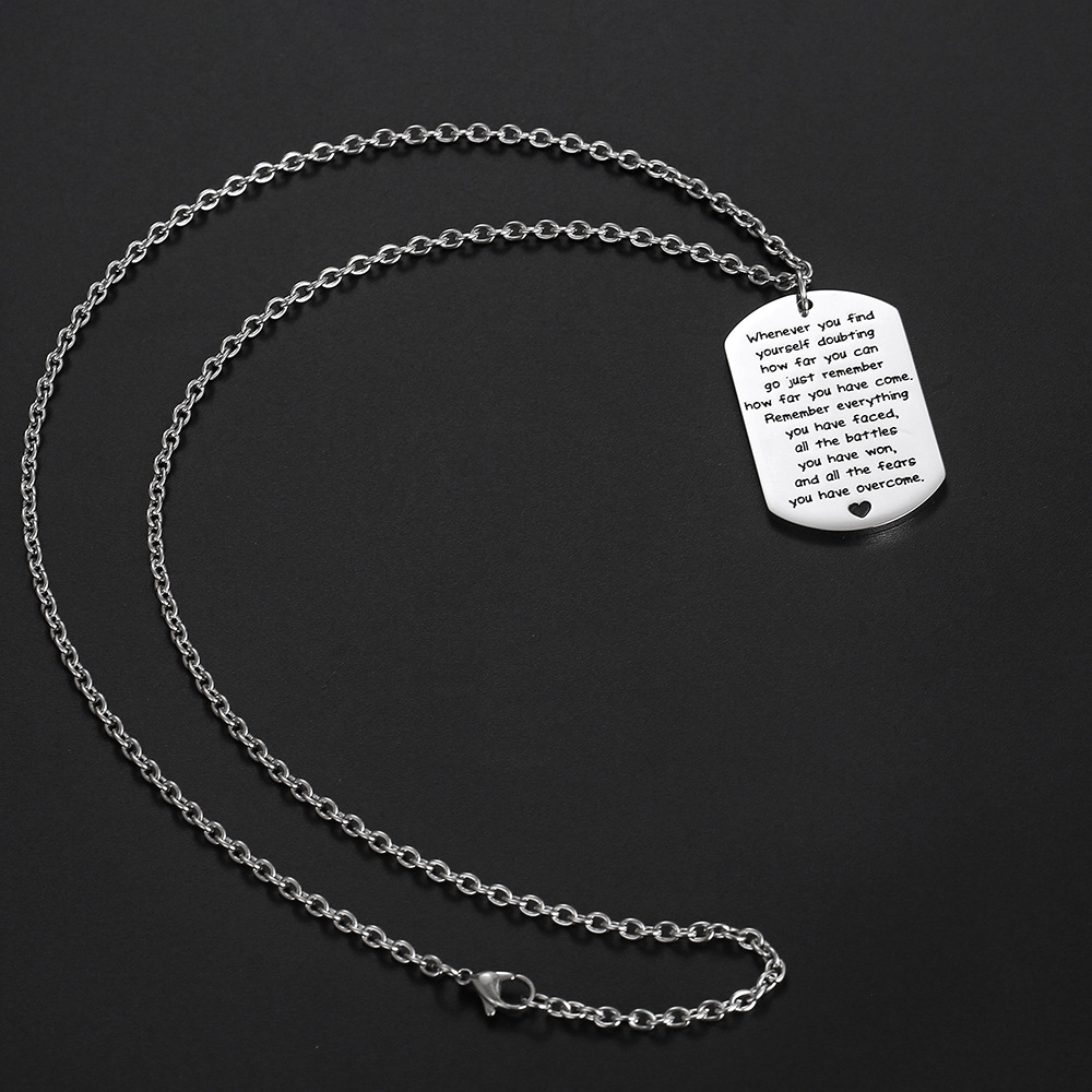 Personalized Military Square Tag Letter Necklace For Men_voghion.com