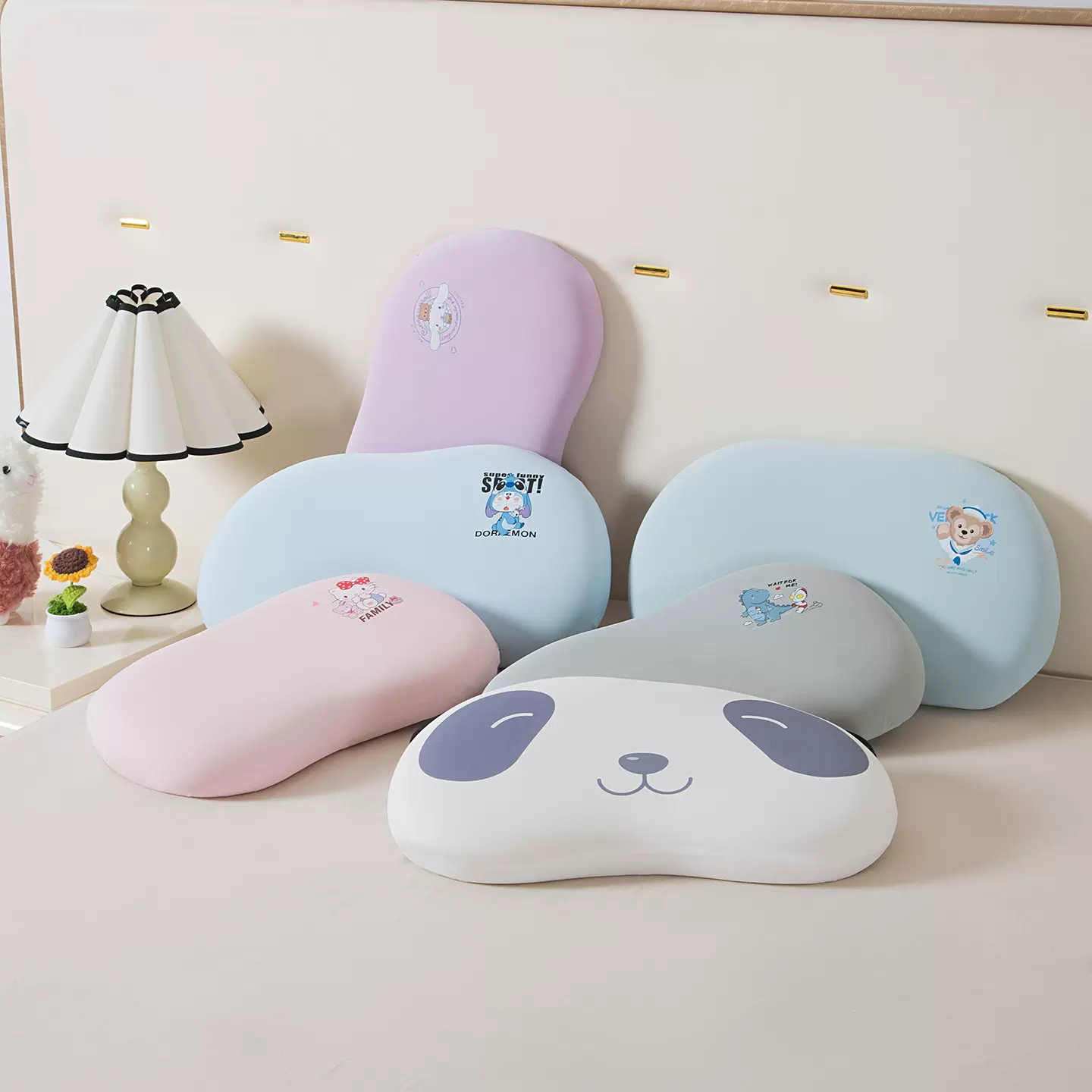睡眠儿童记忆枕头慢回弹颈椎学生健康枕 记忆棉猫肚枕抱枕午睡枕