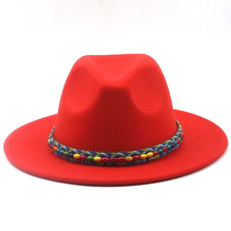 Retro Flat Big Brimmed Woolen Jazz Top Hat Wholesale Nihaojewelry display picture 14