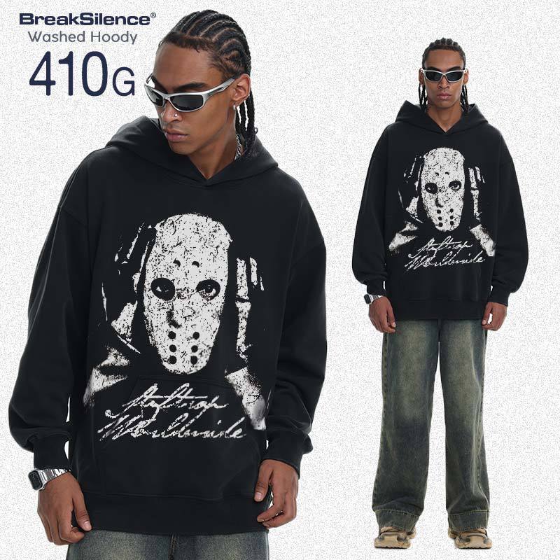 Breaksilence2025 Cross-Border Ye American Retro Sweatshirt Men's and Women's Autumn and Winter New High Street Hooded Jacket