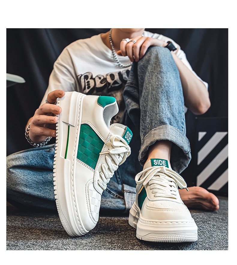 ShoeGlobe Herrenschuhe Herbst/Winter 2025: Modische, weiße Freizeitschuhe mit dicker Sohle – trendige und vielseitige High-End-Sportschuhe._voghion.com