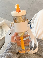 Summer Water Cup for Women, Summer with Straw, Plastic, Simple and Portable, Tea Separator, Flower Tea Cup for Students and Adults, 2022 New Style