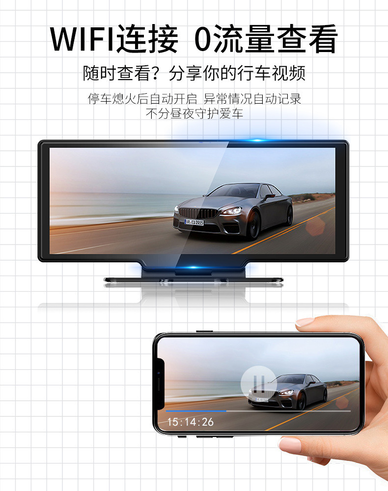 Carplay Smart Screen Dash Cam Backup Camera Navigation Phone Mirroring