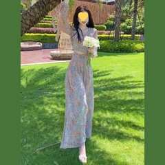 Yujie ファッション気質休暇花柄ショートトップワイドレッグパンツツーピースセット女性のための 2024 夏の新しいストリートスーツ