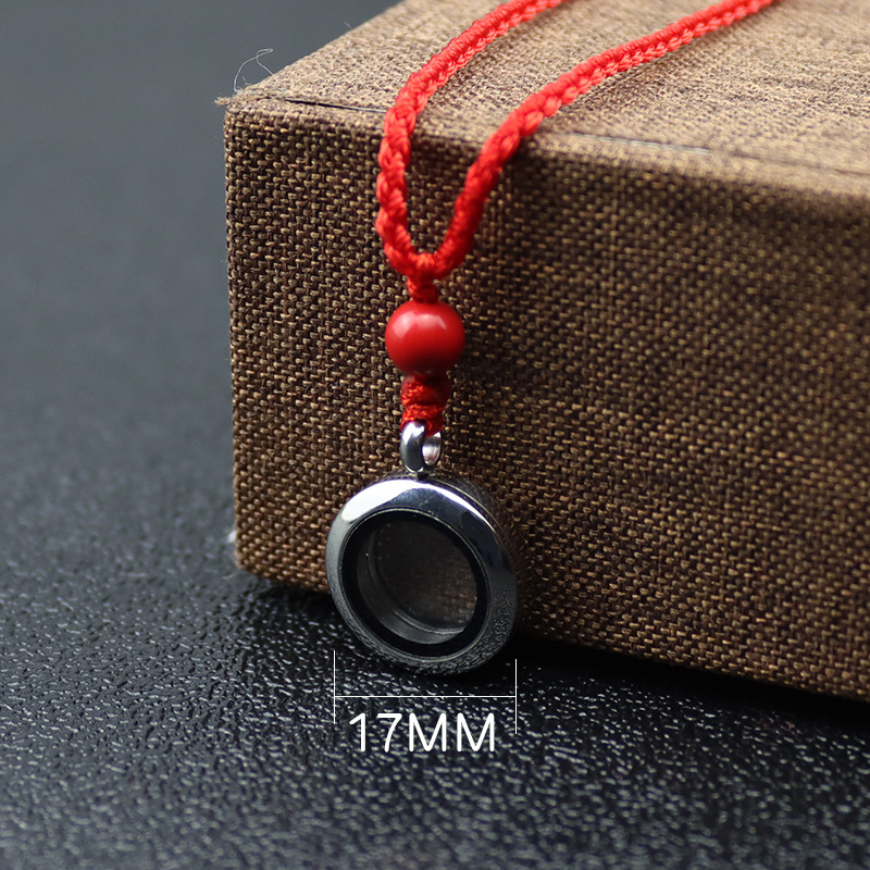 17mm 스틸 진사 병 (빈 병) + 레드 로프