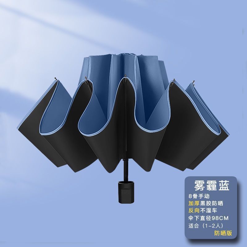[Manual] 8-bone vinyl umbrella, fog blue