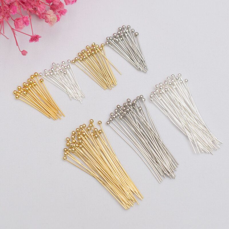 14K gold-wrapped color-preserving round head ball needle 0.6mm thick diy handmade beaded needle jewelry needle accessories material wholesale