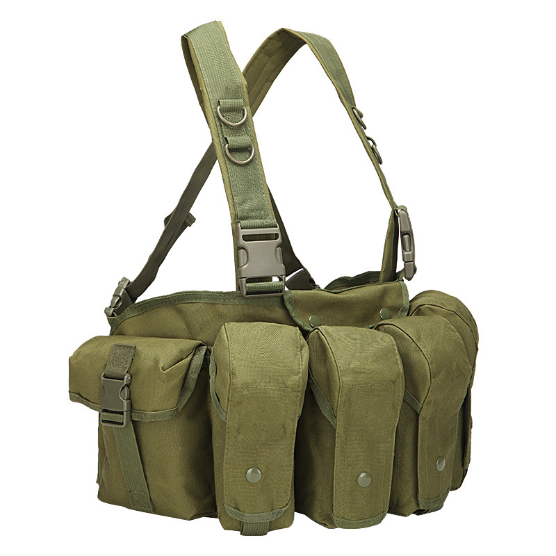 Chaleco de cinturón militar fan AK colgante de pecho equipo de transporte de combate chaleco de desmontaje rápido con bolsas de accesorios chaleco táctico