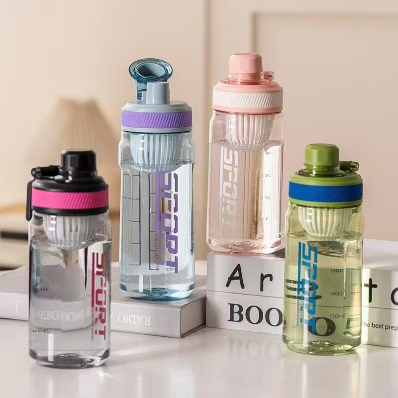 Shanghe taza de agua deportiva anticaídas taza de plástico espacial de gran capacidad al aire libre para estudiantes de verano de acondicionamiento físico hervidor portátil