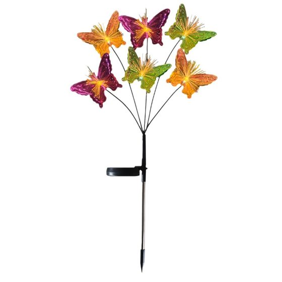 Christmas lantern outdoor waterproof courtyard atmosphere lawn lamp solar fiber colorful butterfly lamp wholesale