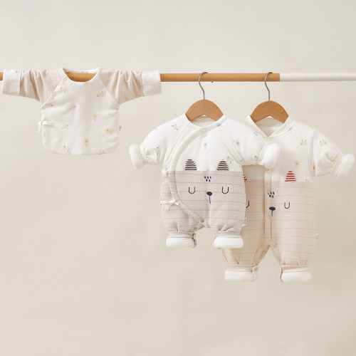 Baby jumpsuits for autumn and winter thickened quilted crawling clothes for men and women, baby clothes, baby clothes, baby clothes, newborn clothes