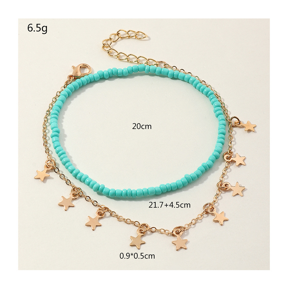 Fashion Multi-layered Five-pointed Star Alloy Anklet Wholesale display picture 1