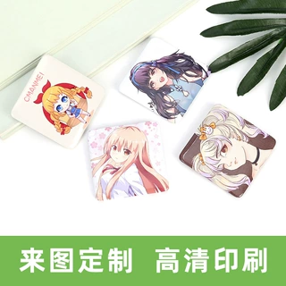 正方形徽章个性5x5cm圆角矩形吧唧DIY日谷底胸章来图制作