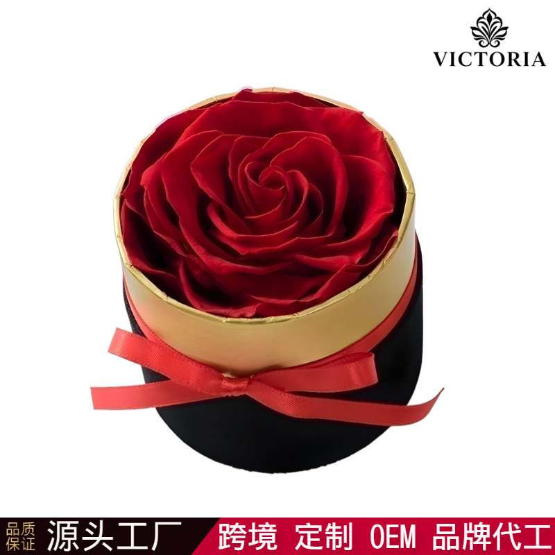 Caja de Regalo con Ramo de Rosas Eternas Victoria, Ramo Hecho a Mano, Regalo para Cumpleaños, Graduación, Fiestas