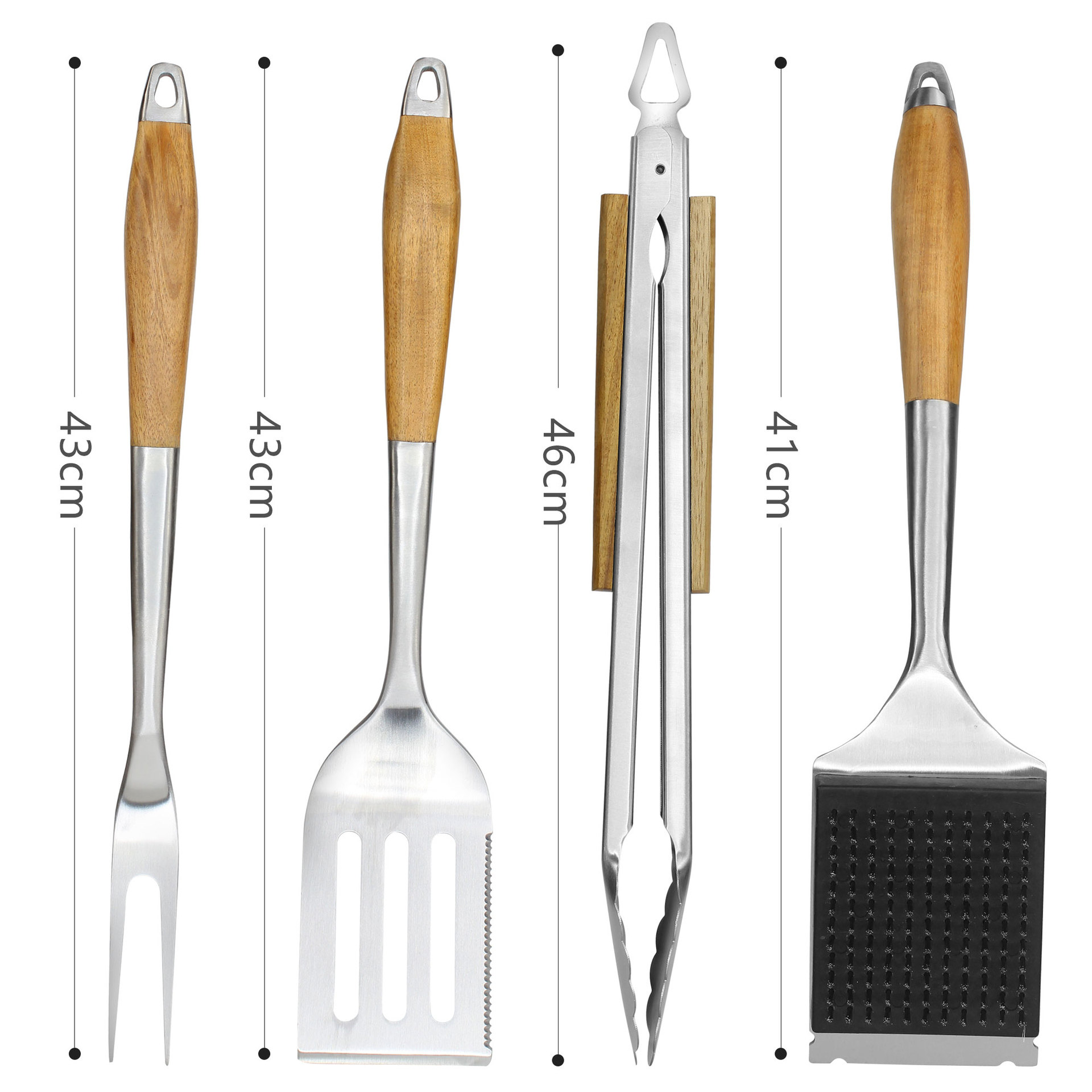 outdoors appliance combination BBQ suit Acacia Hot BBQ Three BBQ clip