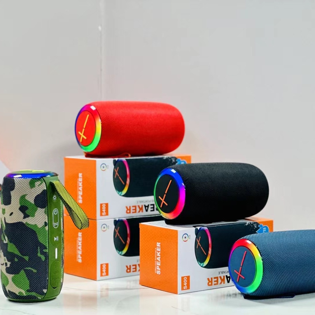 Booms400 Bluetooth Speaker Outdoor Satchel Handheld Lpx6 Waterproof Subwoofer Rgb Atmosphere Light Card Speaker