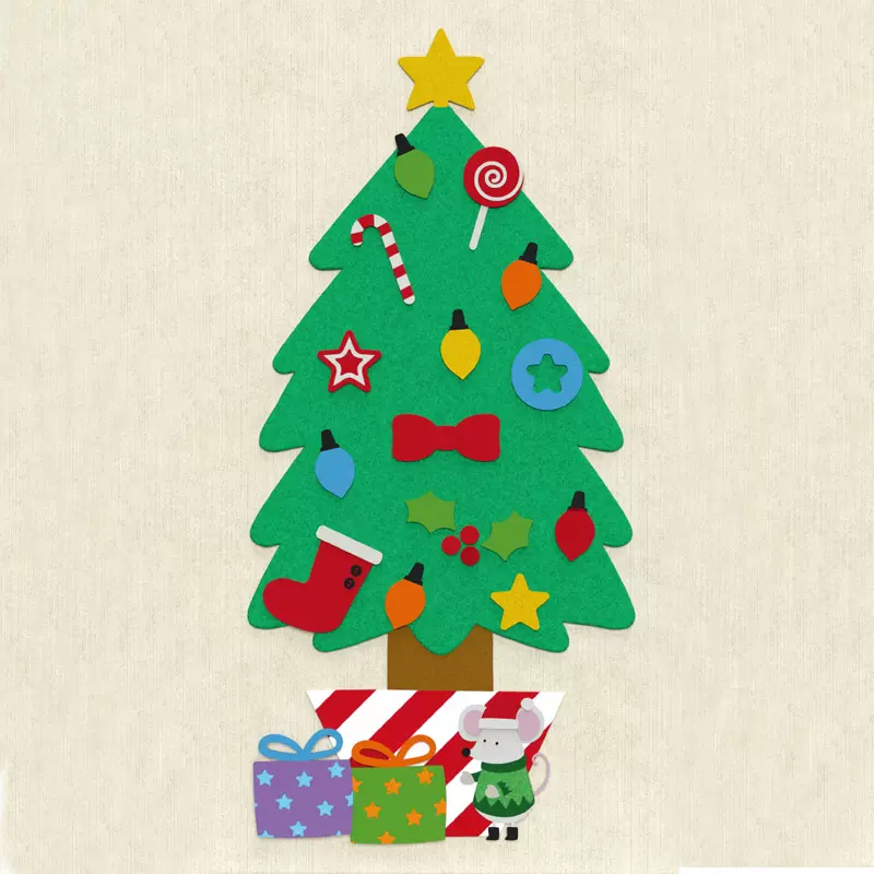 无纺布圣诞树圣诞节装饰用品圣诞树儿童DIY挂件毛毡日历挂件