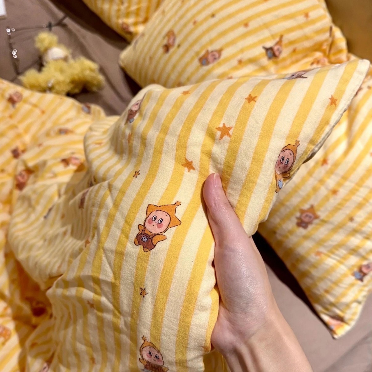 Category a Maternal and Infant Grade Cotton Aerobic Double-Layer Yarn Four-Piece Quilt Cover Bed Sheetss Soft and Comfortable Pure Cotton Three-Piece Set Wholesale